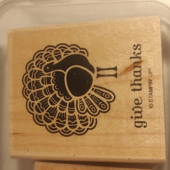 Stampin' Up! Gobble, Gobble Wood Mounted Rubber Stamp Thanksgiving Turkey Gobler - Picture 2 of 6